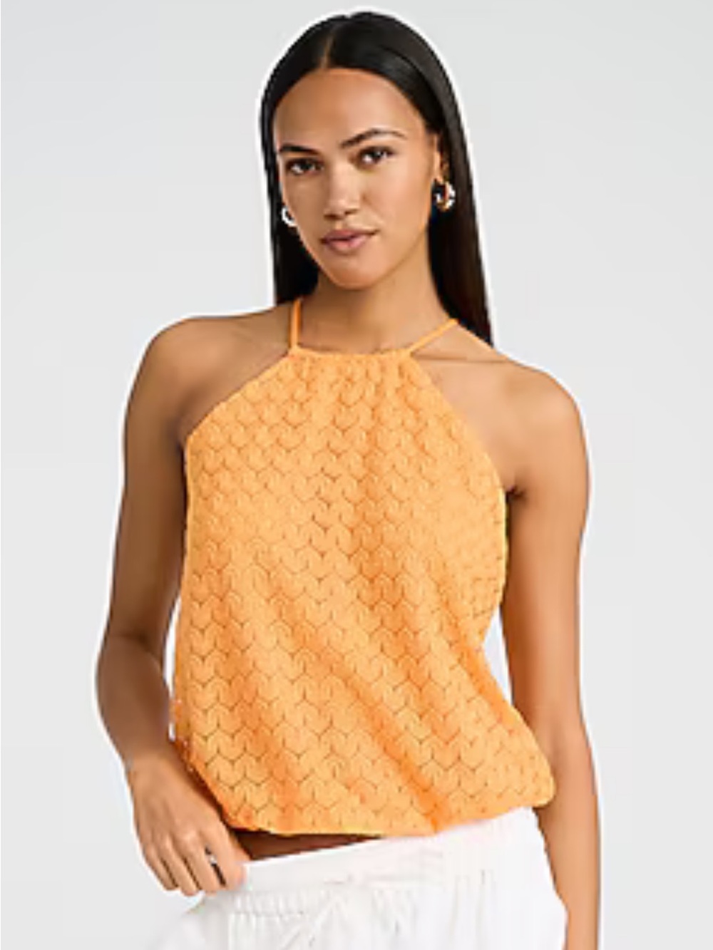Express Crochet Halter Neck Bubble Cami